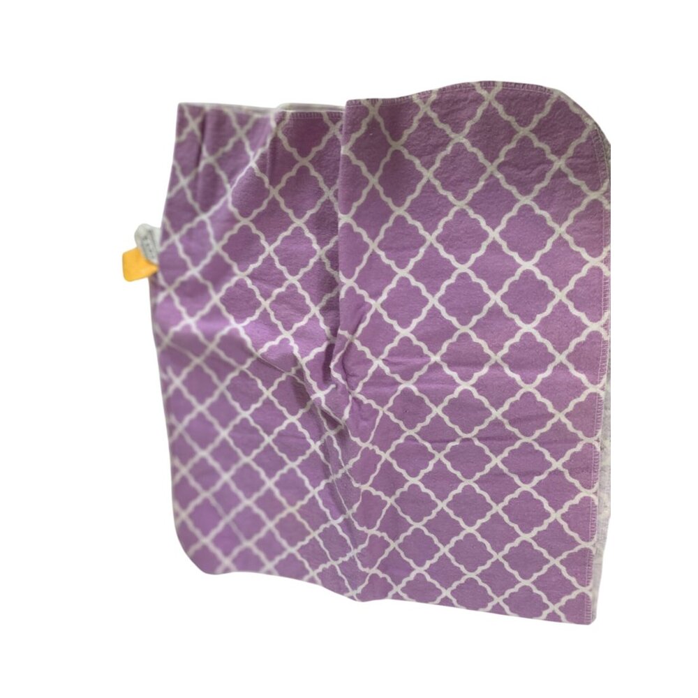 Banana Fish Purple White Receiving Baby Blanket Geometric 28x28 in